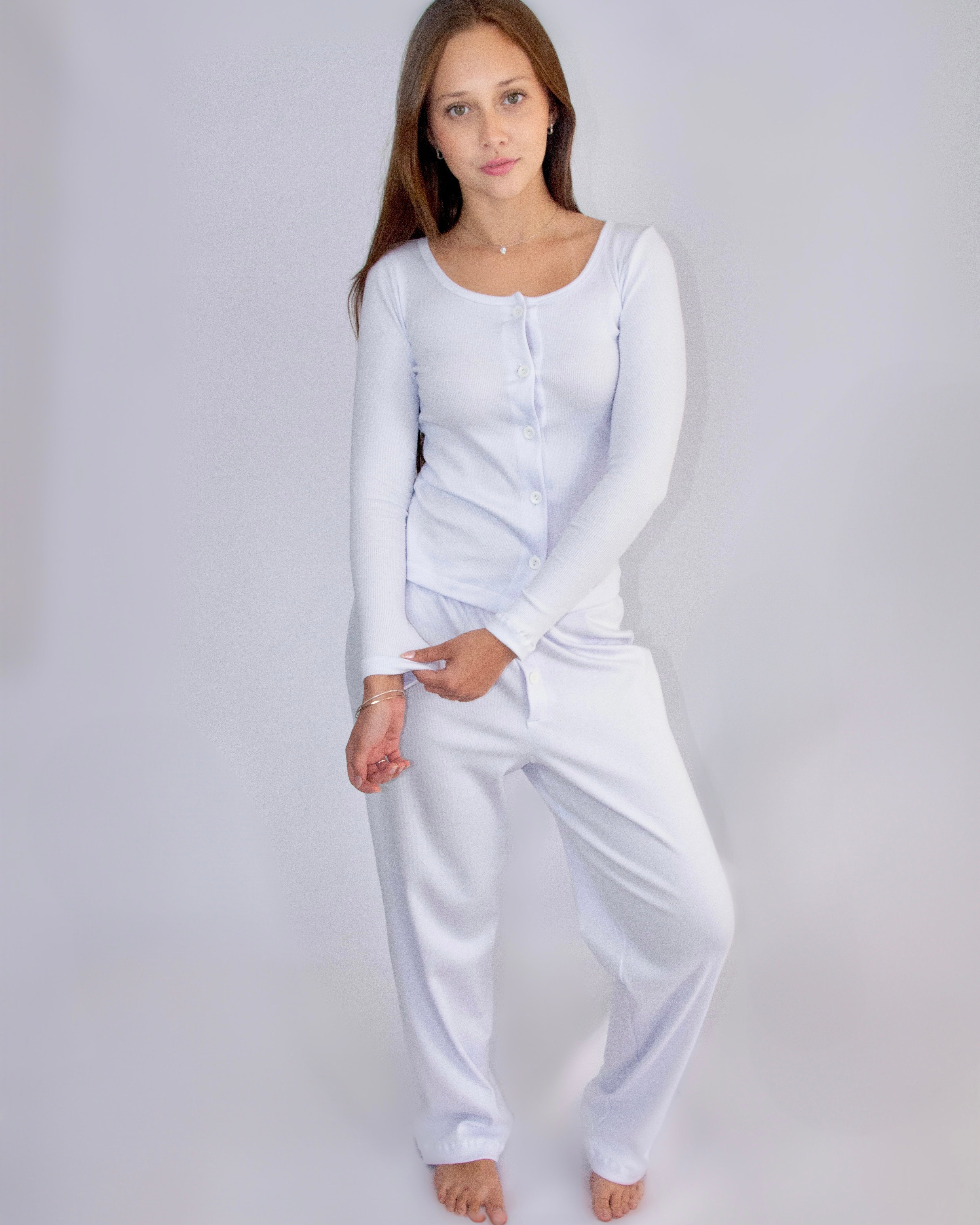 Calça Canelado Branco - Bunnies Dream World